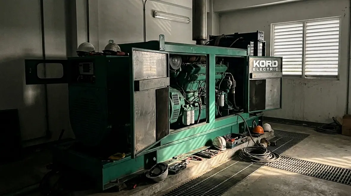 Standby generator and automatic transfer switch for data center