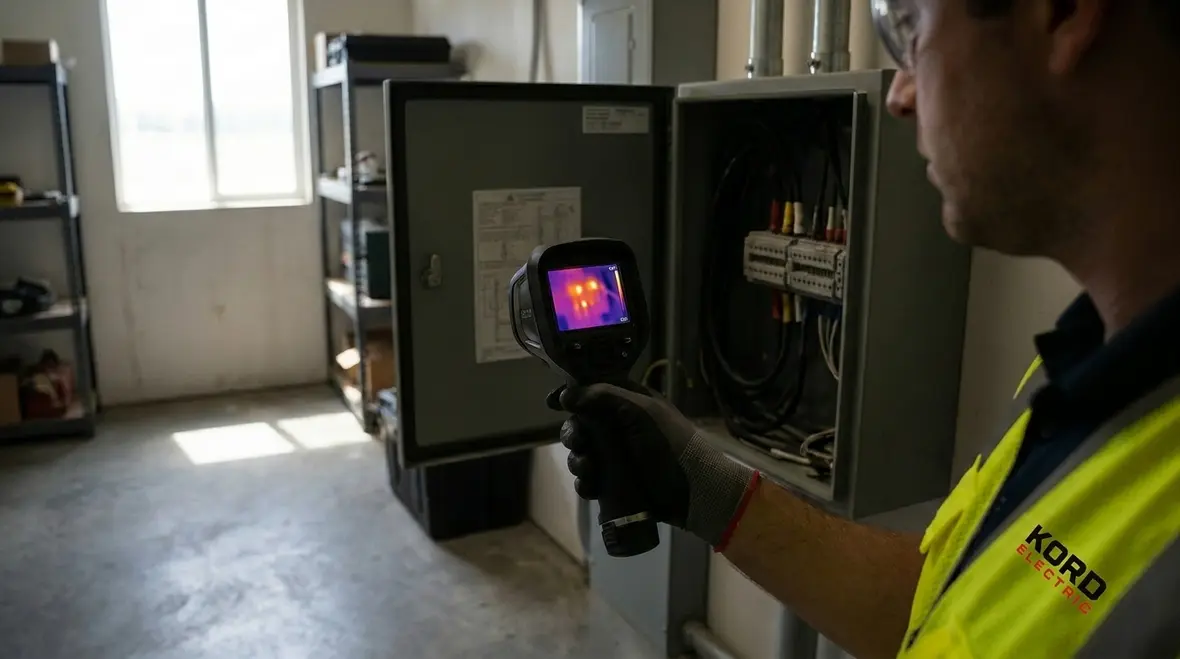 Infrared inspection for hot spots in commercial electrical equipment