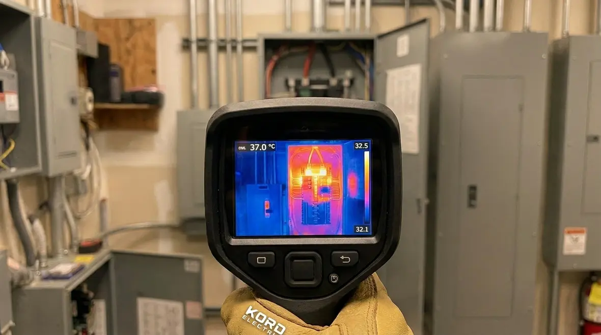 Commercial electrical panels monitored for safety and uptime with thermal imaging