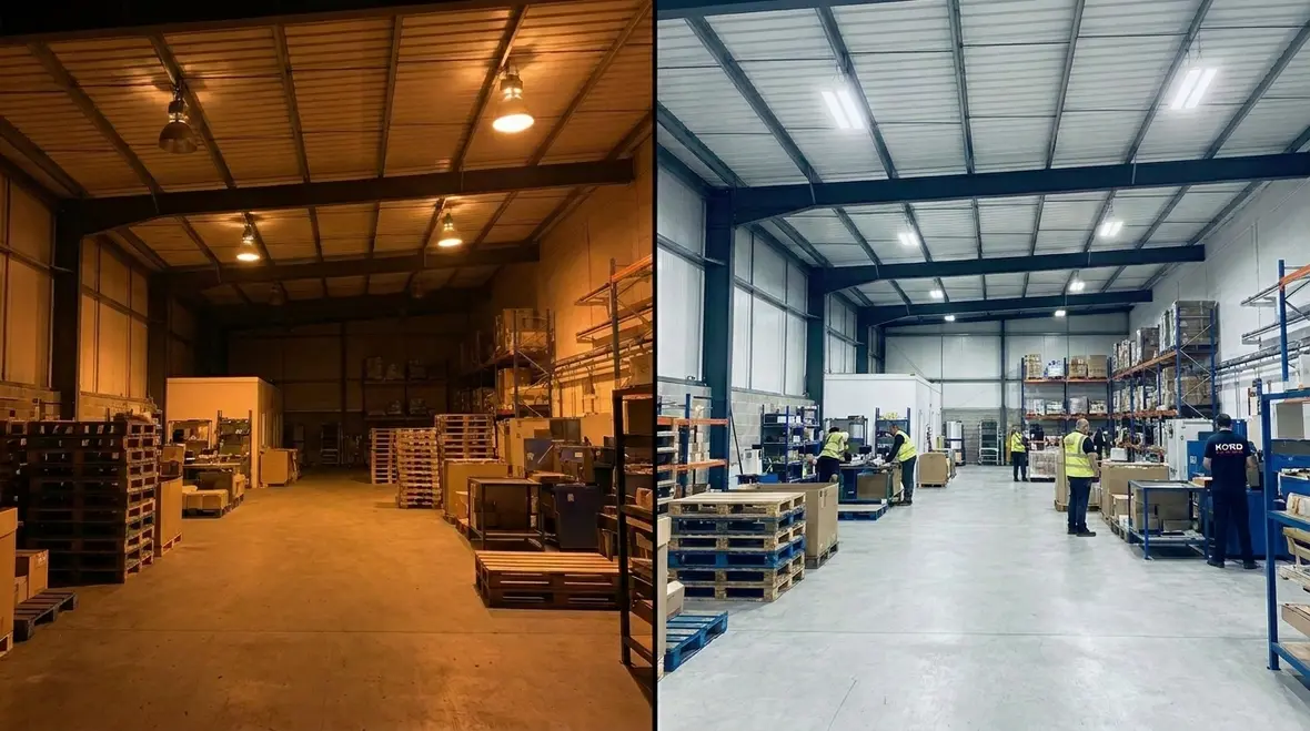 Financial comparison chart for LED retrofit ROI in commercial facilities