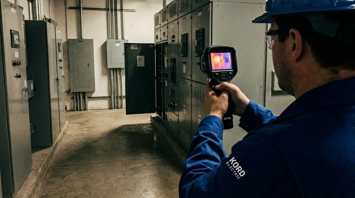 Engineered commercial electrical distribution equipment in a modern facility