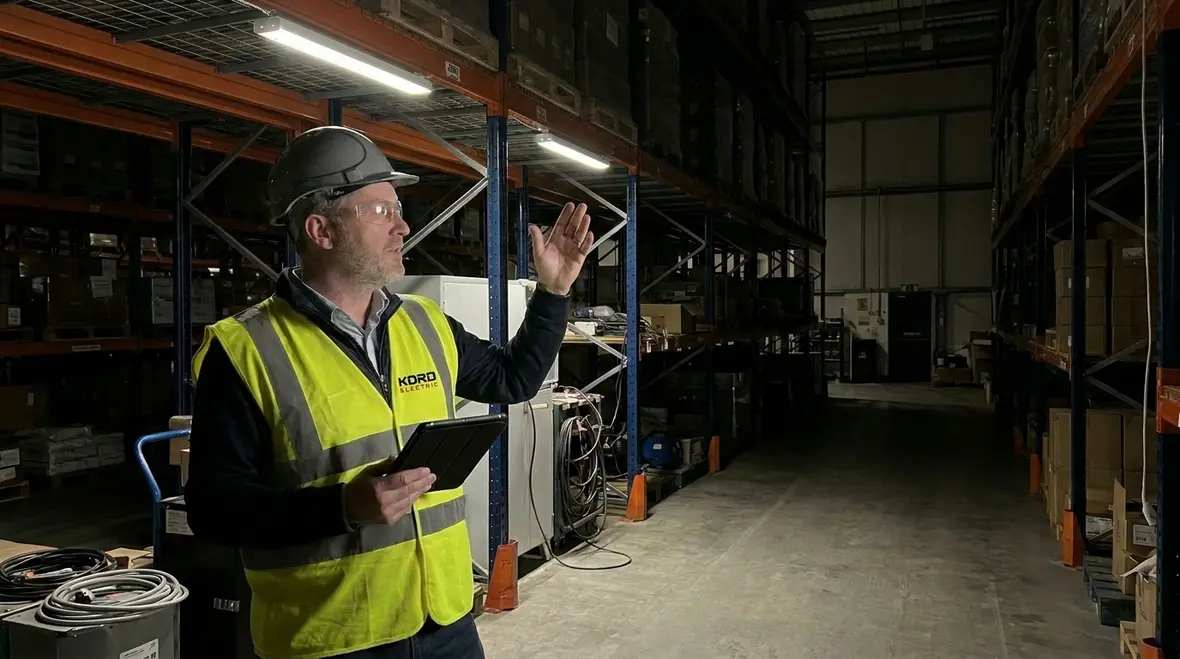 Seven step commercial lighting retrofit roadmap being reviewed on site