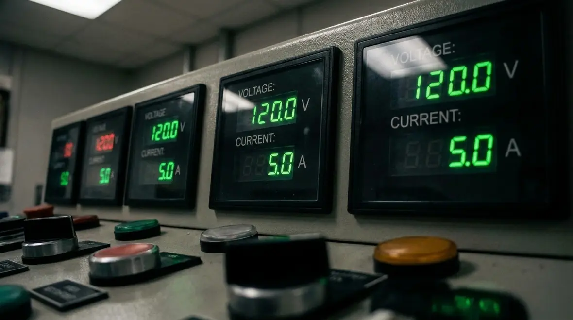 Balanced three phase power reducing voltage fluctuations in a commercial building