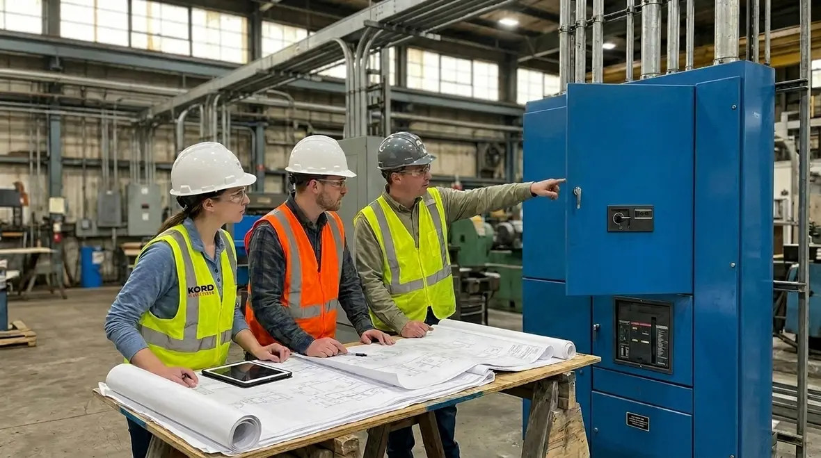 Industrial electrical panel being upgraded safely