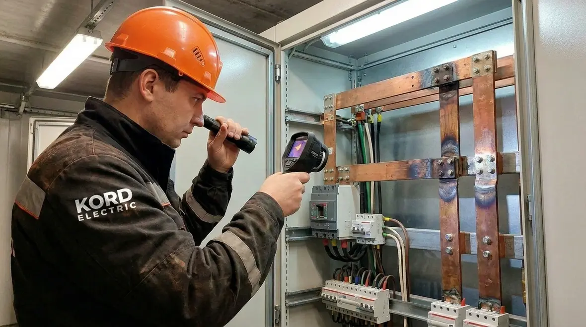 Technician performing safe industrial electrical upgrade