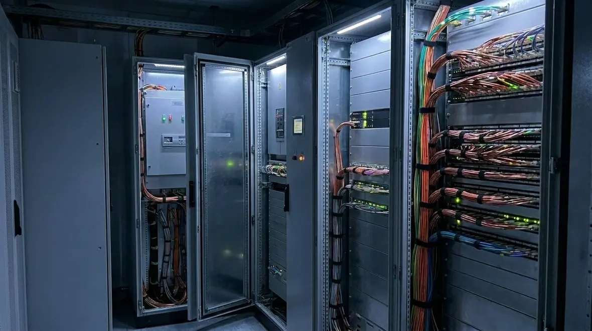 Data center electrical panels undergoing thermal risk review