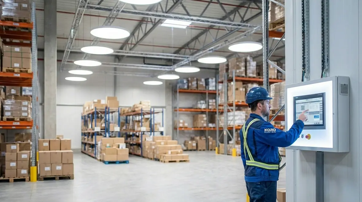 Warehouse lighting control system in a commercial facility