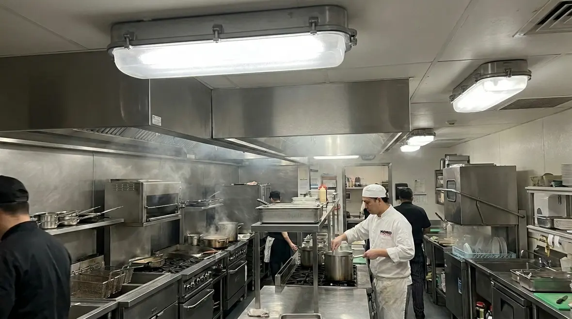 commercial kitchen lighting safety requirements