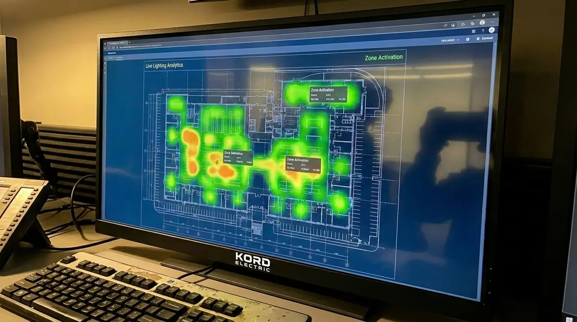 Zoned commercial lighting with sensors and schedules tuned to real building workflows