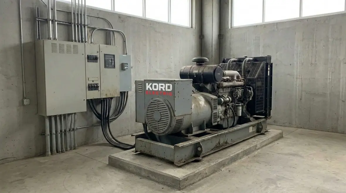 Commercial emergency generator test in progress