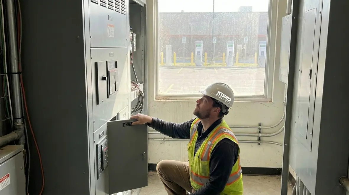 Power distribution equipment supporting commercial EV chargers