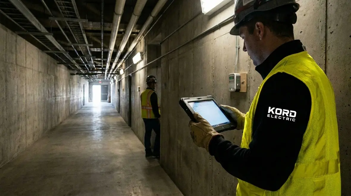 Warehouse and office spaces with zoned commercial lighting controls