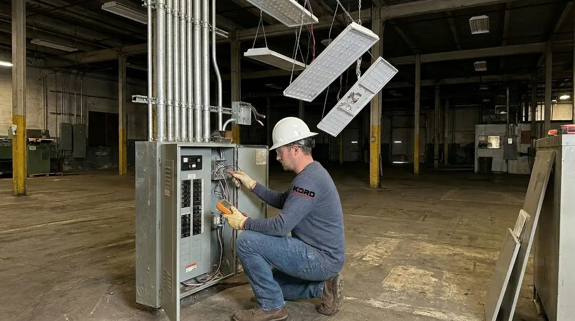 Smart controls configured for industrial LED lighting systems