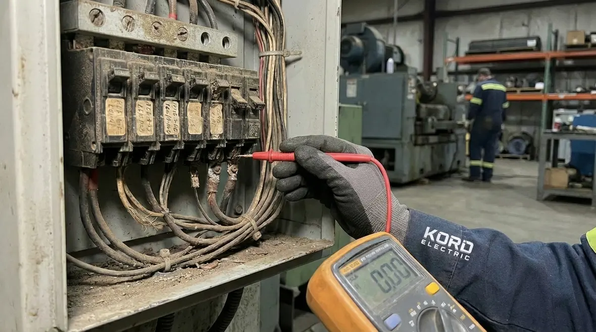 Industrial electrical equipment and switchgear in a commercial facility