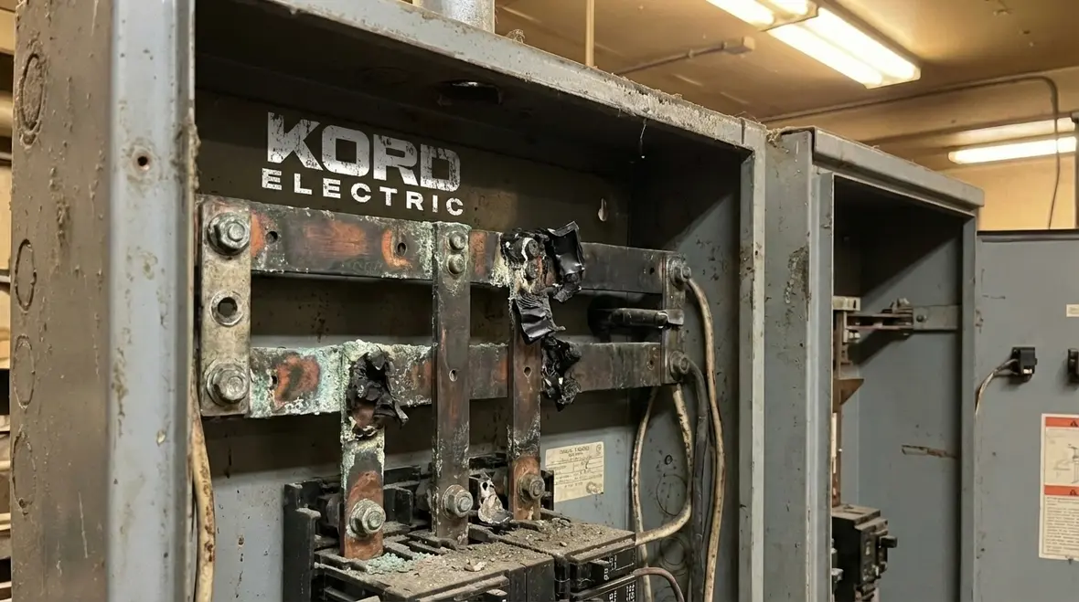 Aging commercial electrical infrastructure with signs of hidden wear