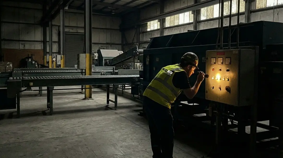Commercial electrical panel failure on a production floor