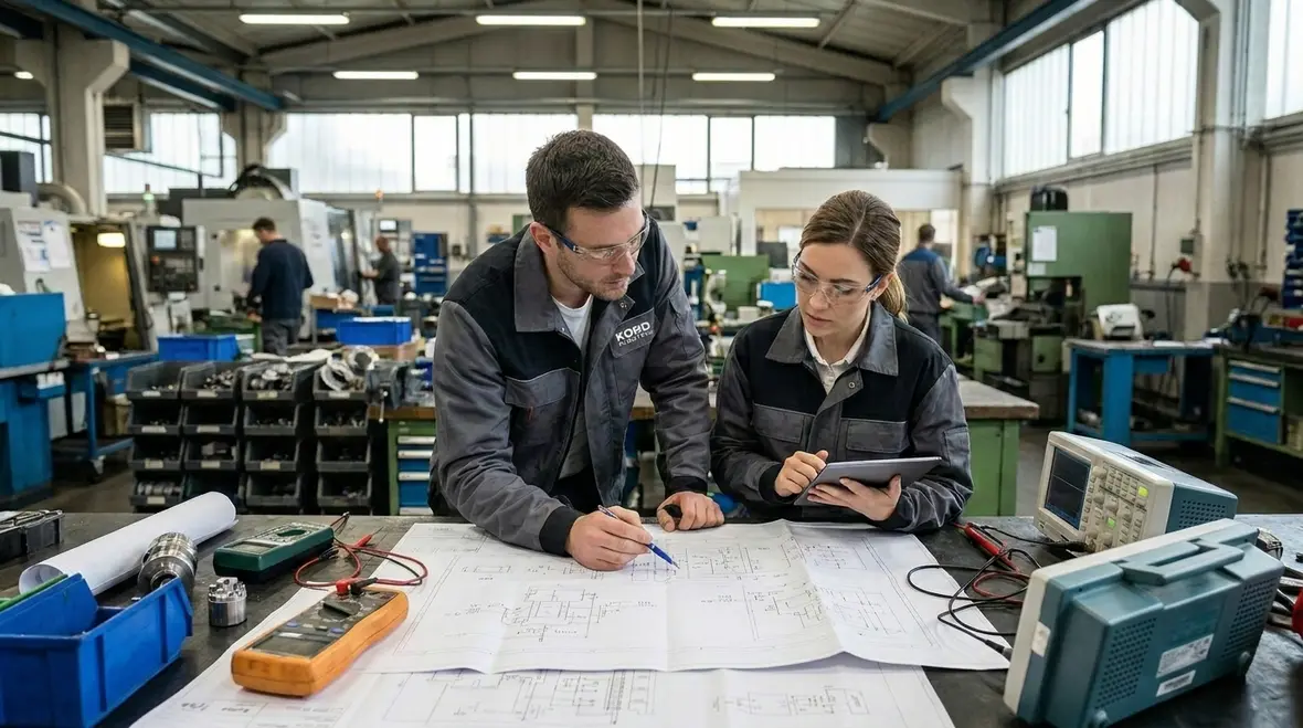 Technician documenting root cause findings for industrial electrical faults