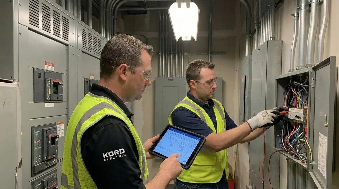 Inspecting commercial electrical equipment for common failure points