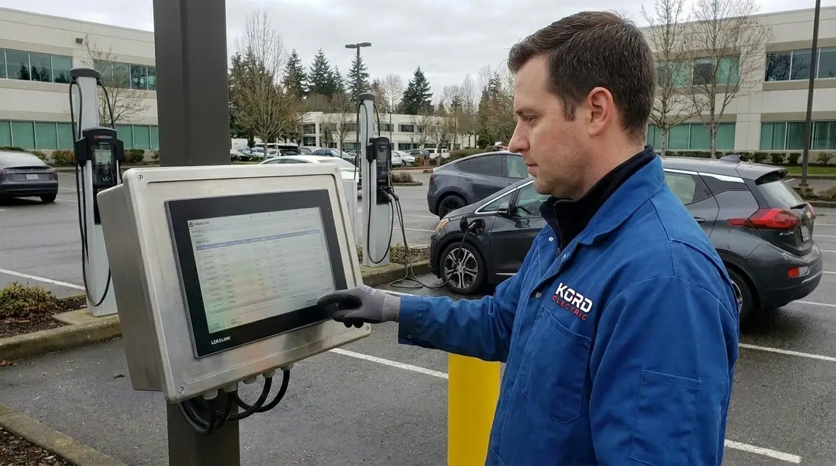 Dynamic EV charging load management system in action