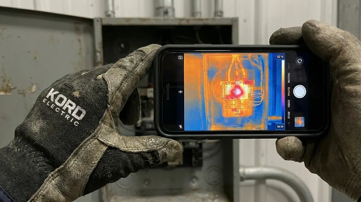 Thermal imaging scan of warehouse electrical equipment