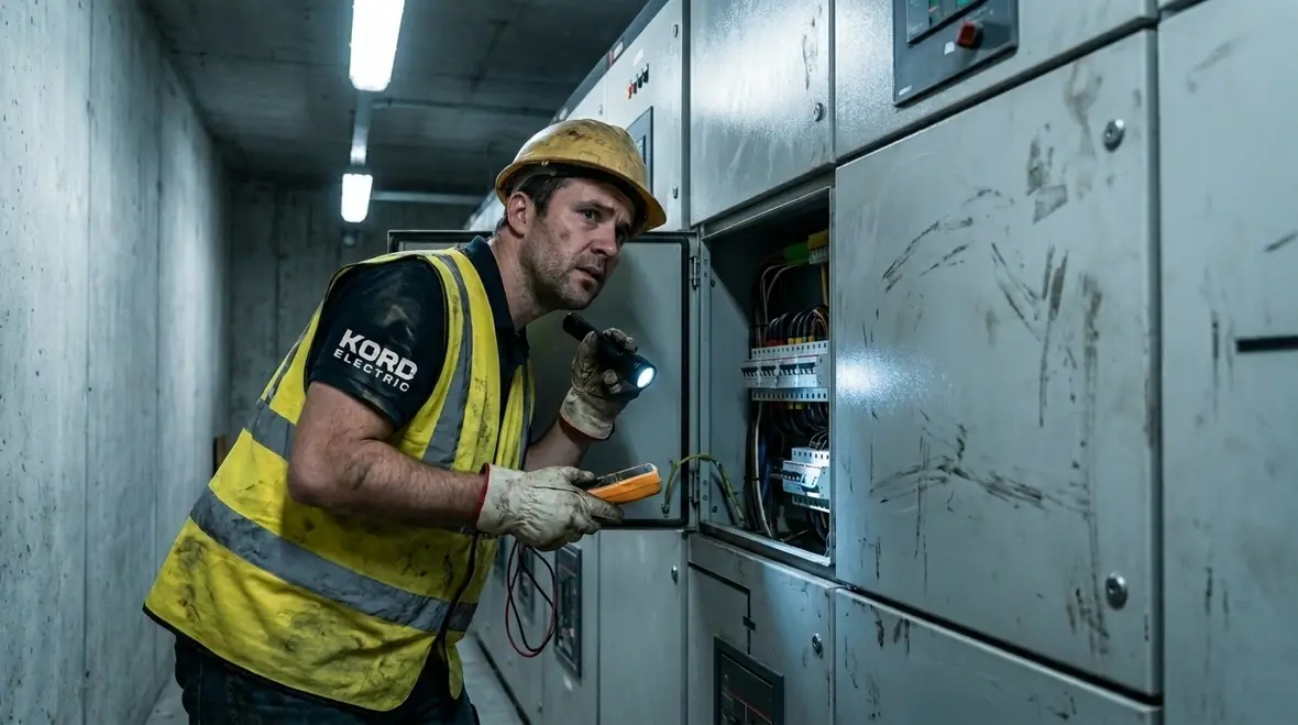 Technicians providing emergency electrical services for critical infrastructure