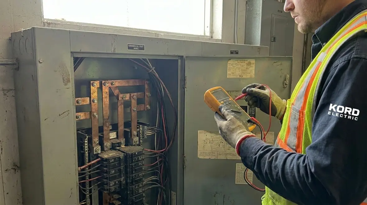 Detailed inspection of commercial and industrial electrical panels before surge protection design