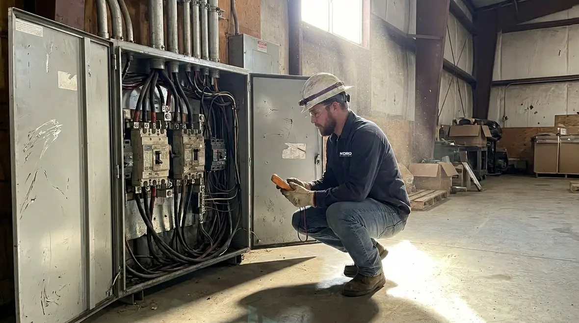 Upgraded warehouse power distribution supporting efficient lighting