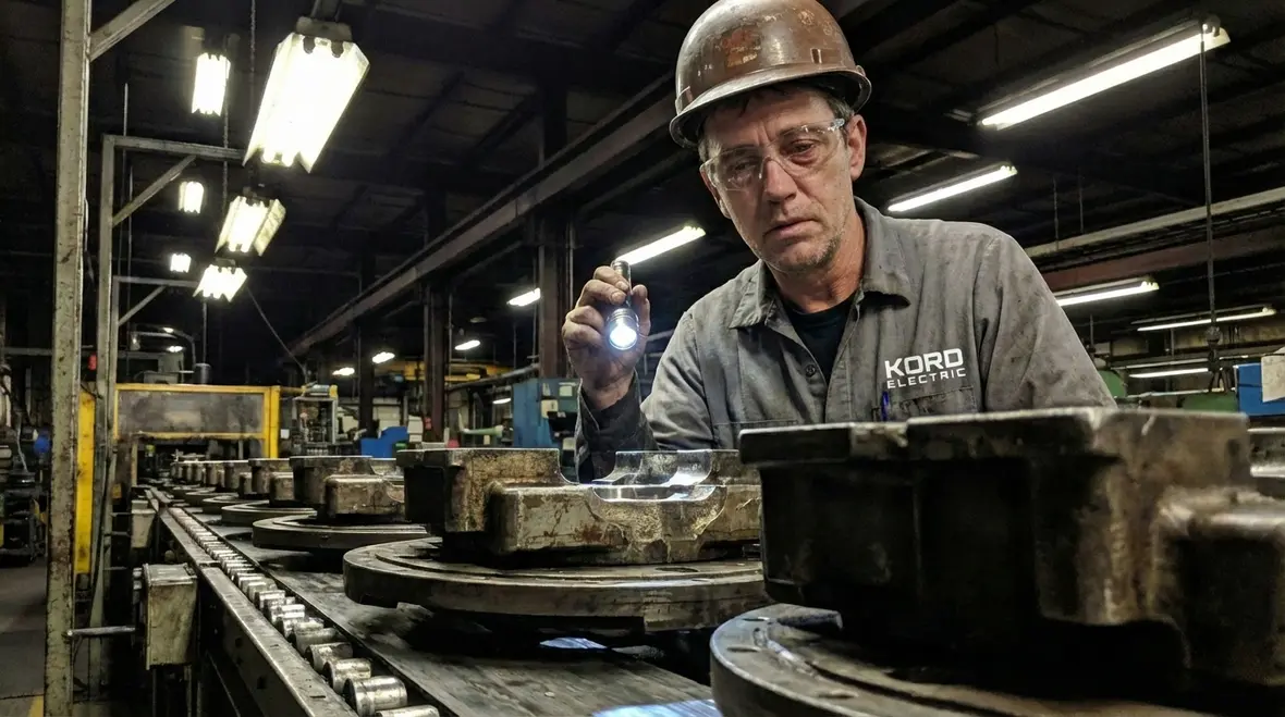 Industrial facility with upgraded recessed ceiling lighting improving morale