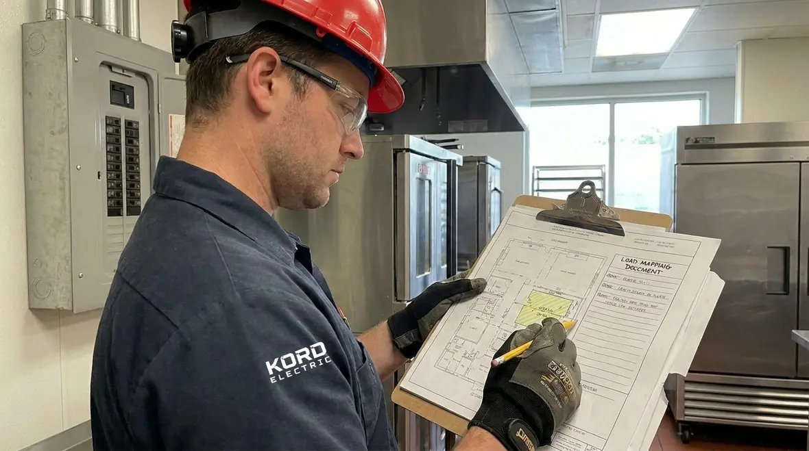 Electrical zoning and panel review in a commercial kitchen