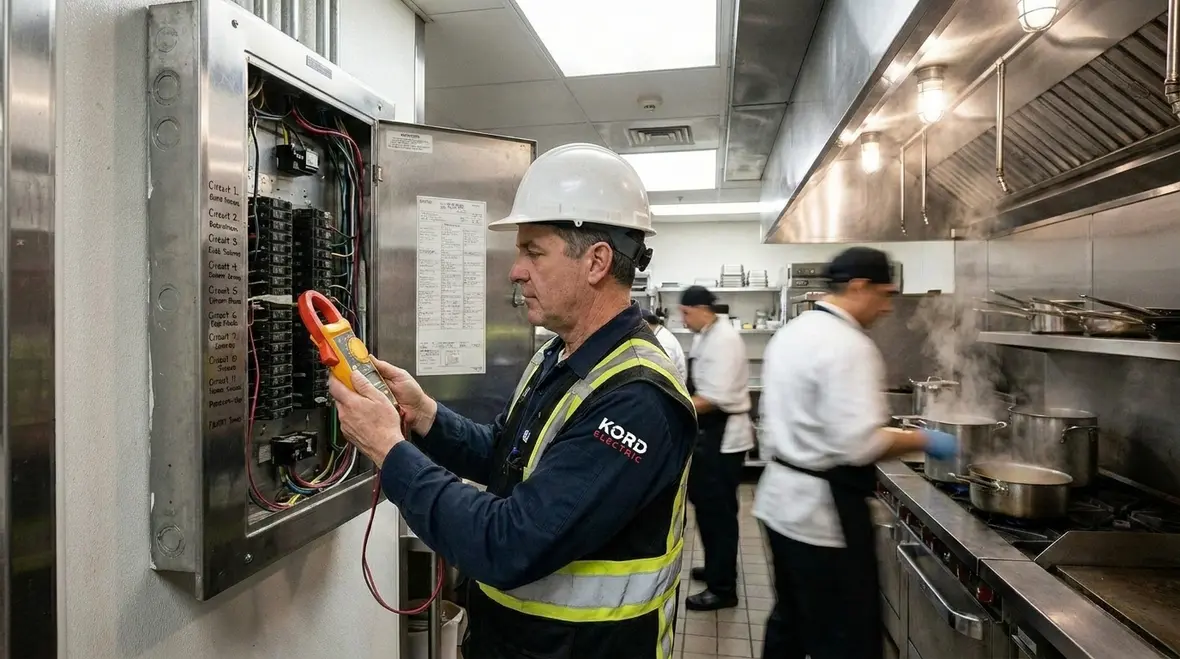 Commercial kitchen electrical load assessment and planning