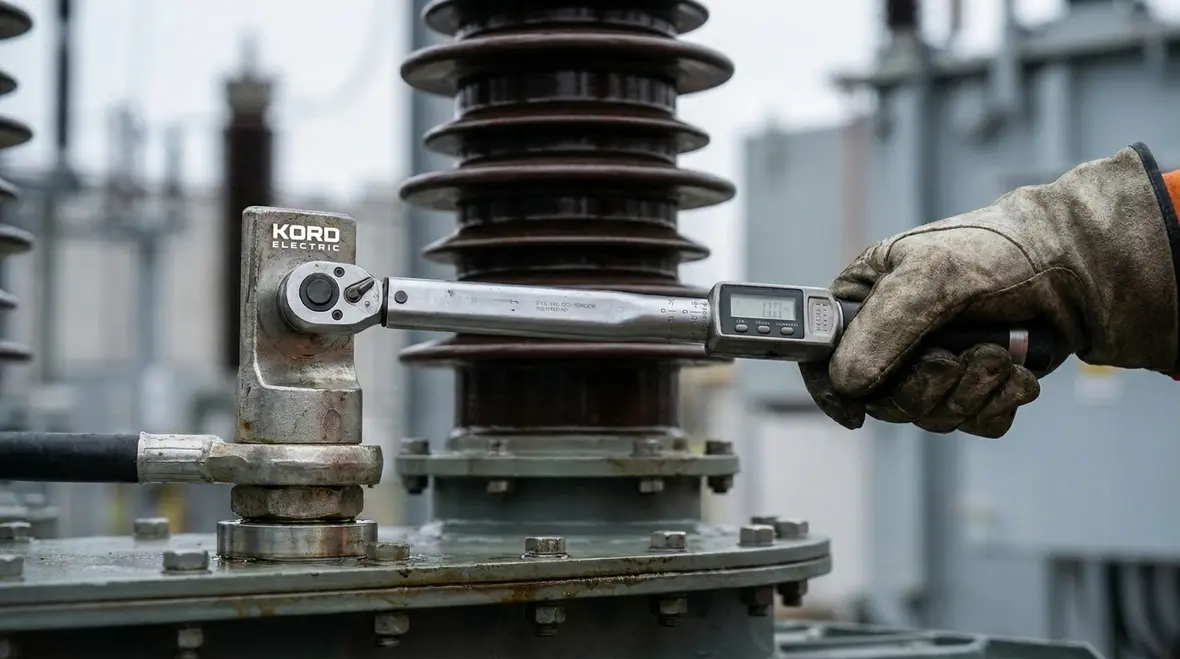 Facility manager reviewing commercial transformer preventive maintenance documentation