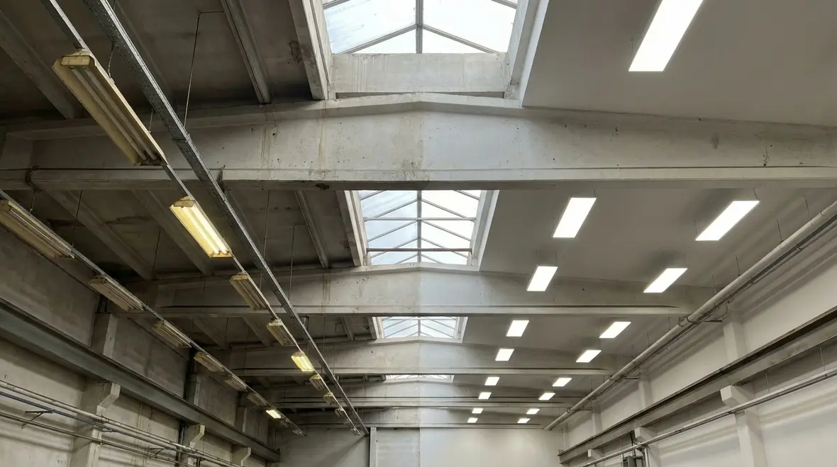 Modern recessed LED lighting in a commercial facility