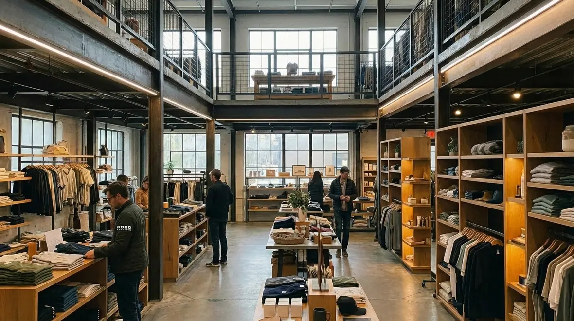Multi level commercial space using recessed LED lighting for retail and industrial zones