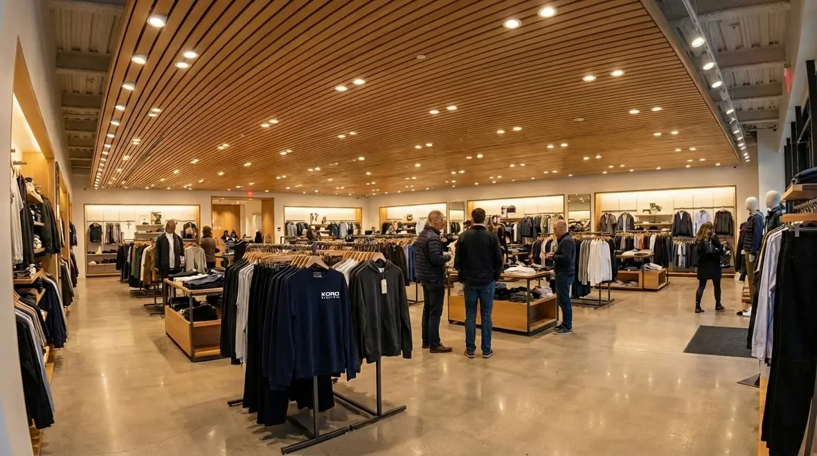 Recessed LED lighting design for commercial retail ceiling layout