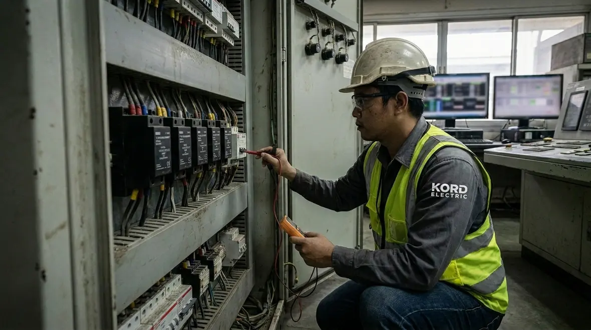 Industrial facility with monitored electrical distribution for surge control