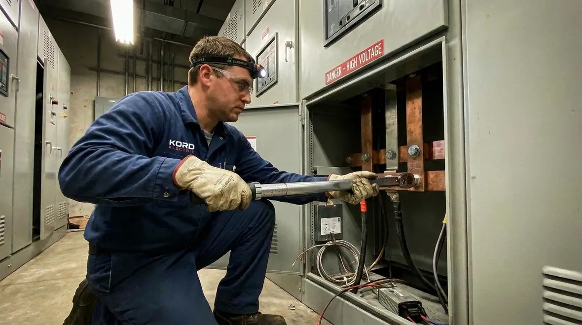 Aging components inside commercial electrical switchgear