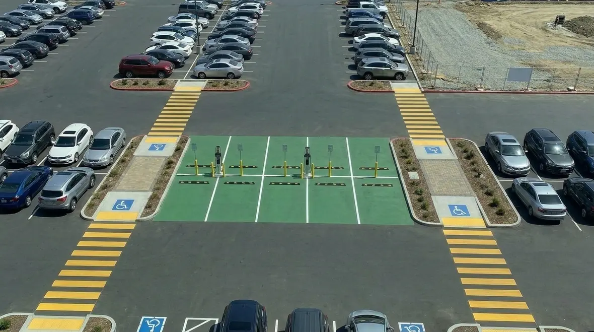 EV charging layout planning in an office parking lot