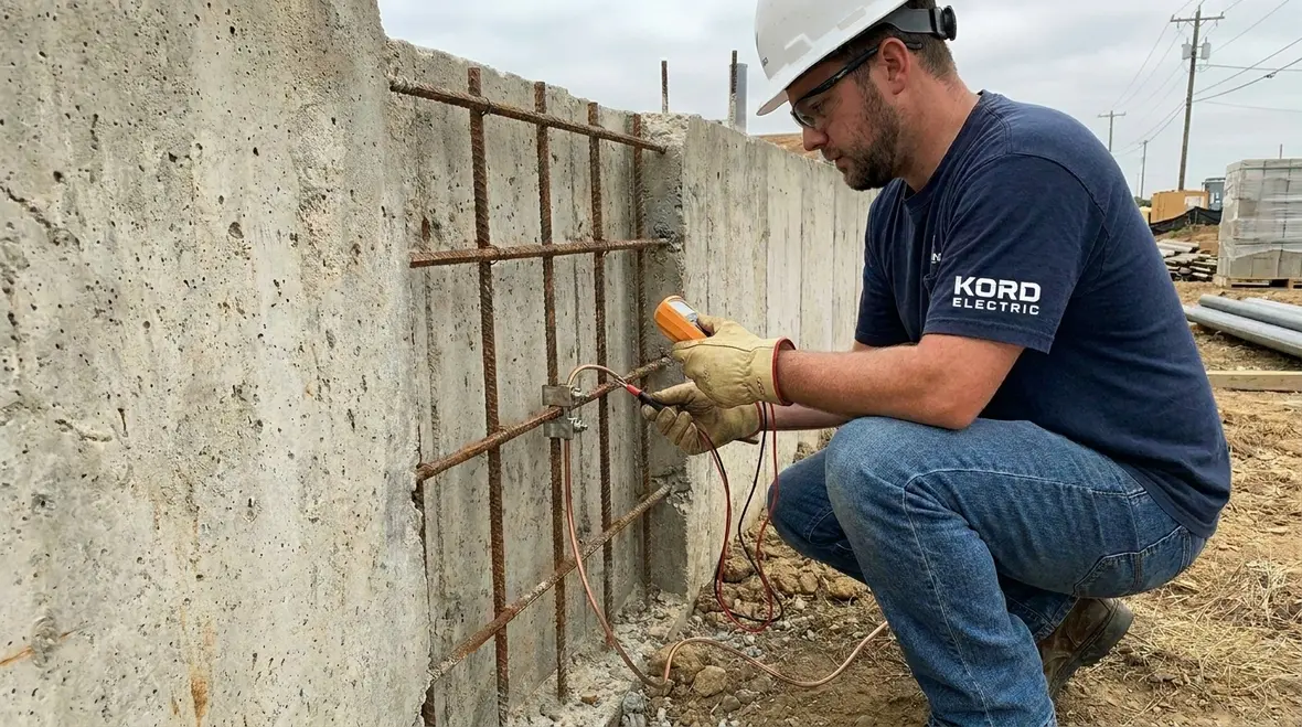 Grounding electrode system connections at an industrial facility