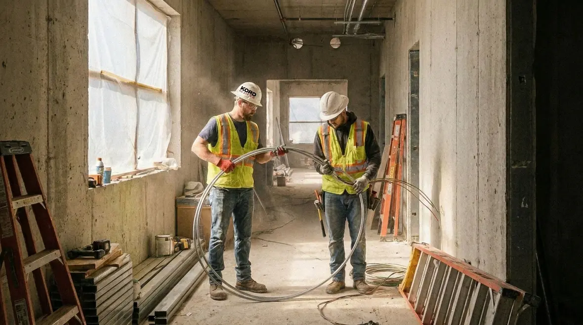 Raceways and conductors installed to meet 2020 NEC compliance in a commercial building