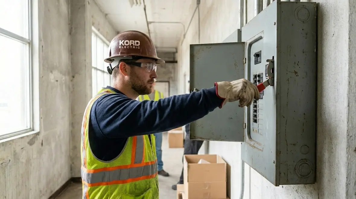 Commercial emergency disconnect panel installed to meet 2020 NEC requirements