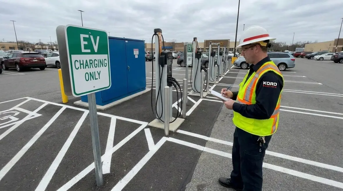 Grounding and bonding work for a commercial EV charging installation