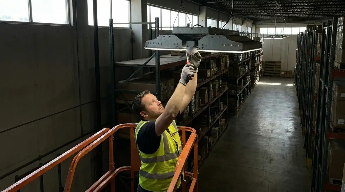 California warehouse with upgraded Title 24 compliant LED lighting