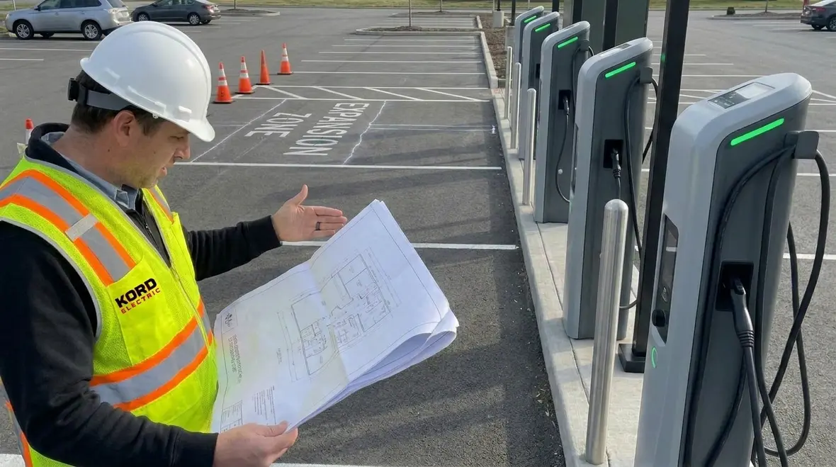 Electrical room planning power for commercial EV charging network