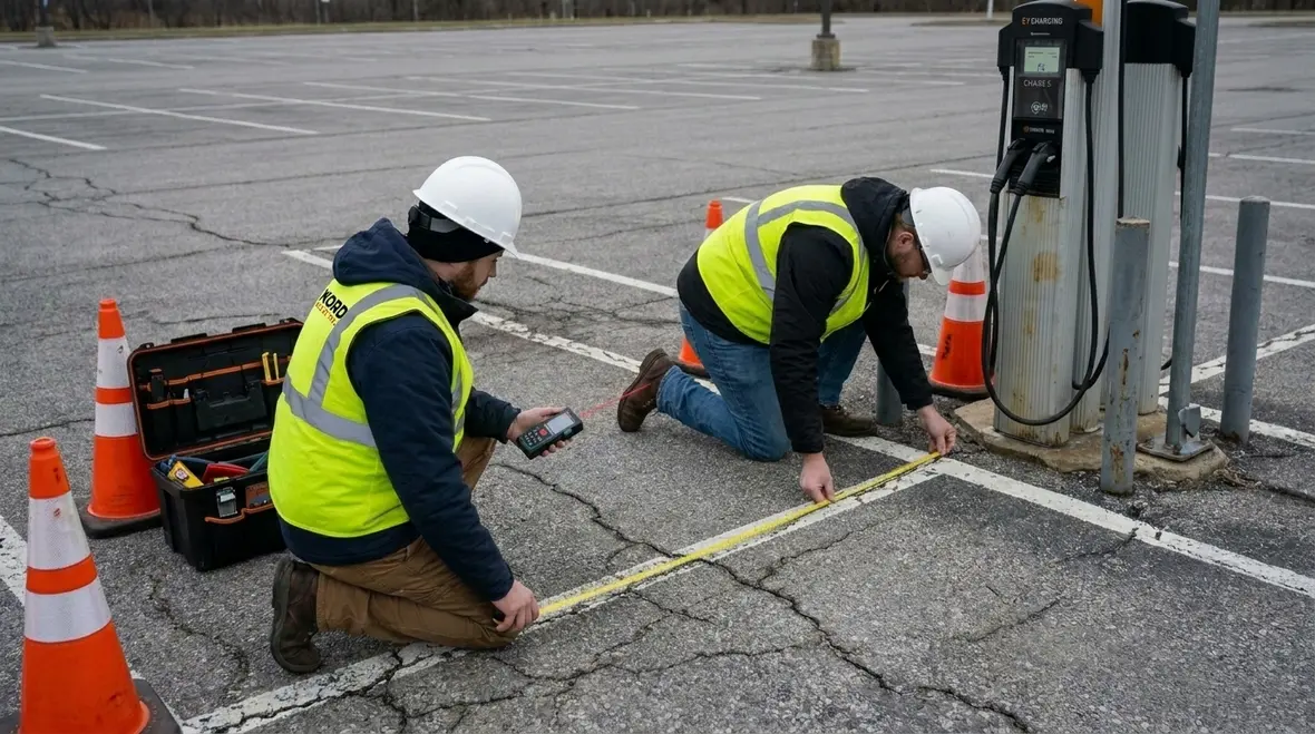 Commercial EV charging layout and access planning