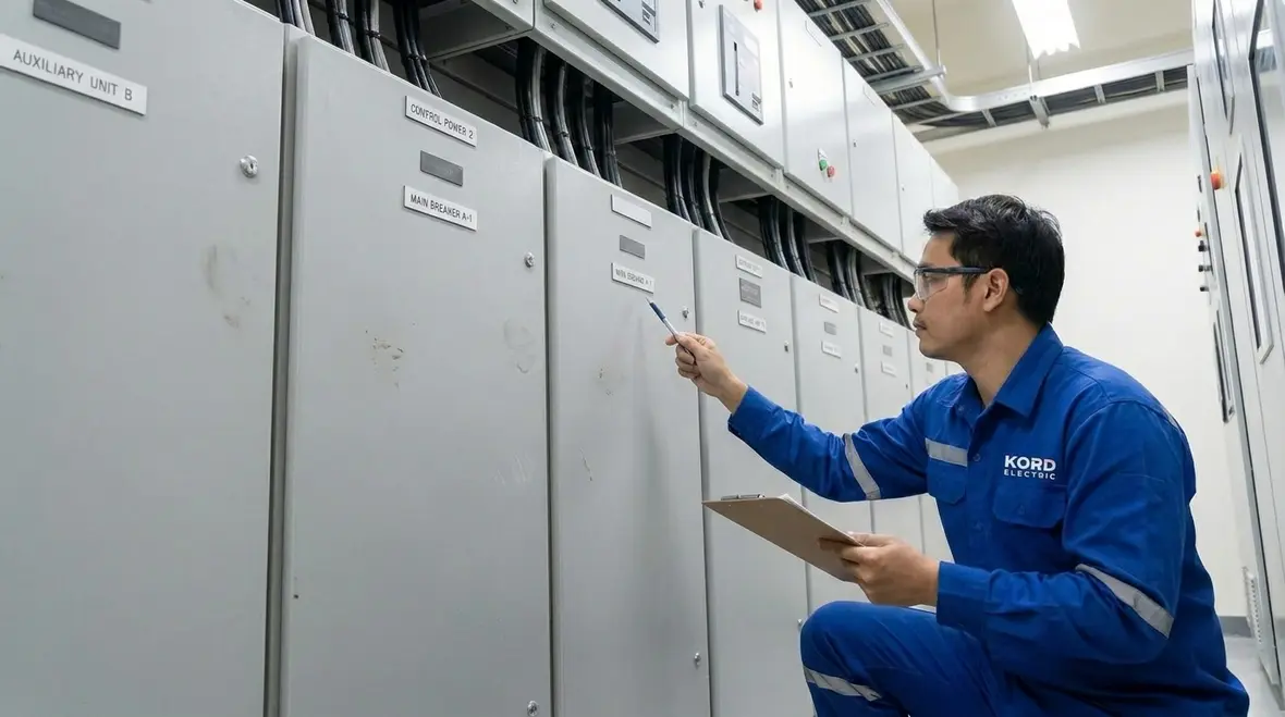 Finished commercial electrical room from design build project