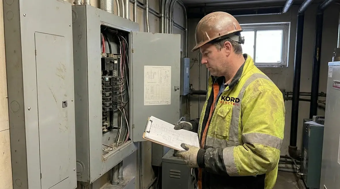 Engineer planning electrical load redistribution strategy
