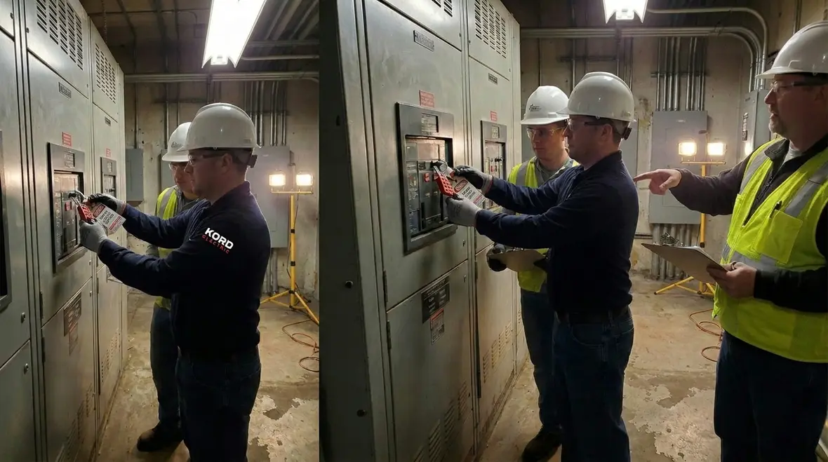 Electrical technician documenting measurable results from safety training