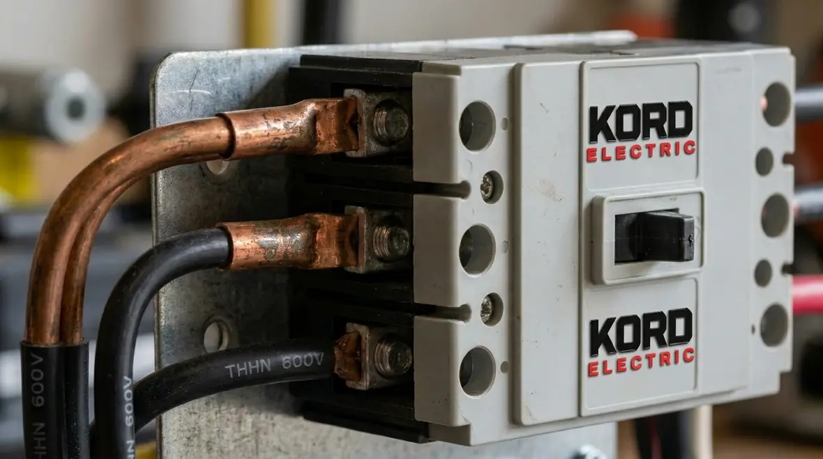 Technician reviewing NEC overcurrent protection settings in a commercial electrical room