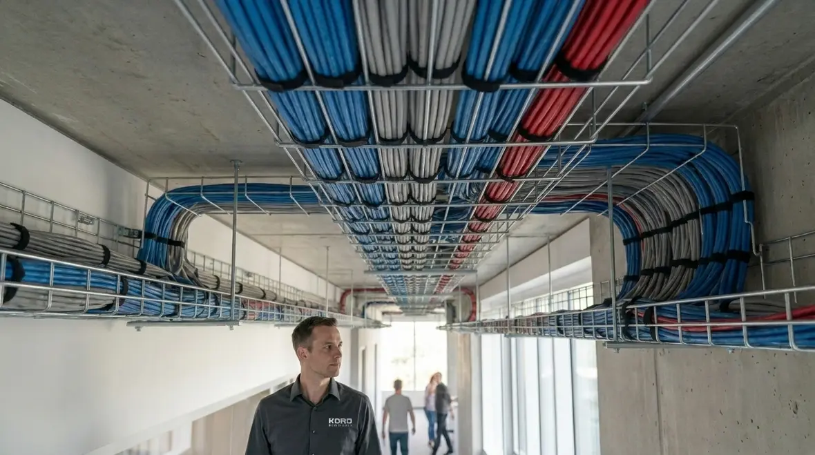 Well-supported commercial conduit routing designed for NEC inspection readiness