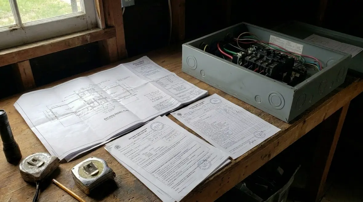 Commercial electrical permit set showing NFPA 70A references